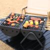 Portable Charcoal Grill with , Small Tabletop Barbecue Grill for Outdoor Camping Backyard Party BBQ Cooking, Extra Thick Steel & Heavy Duty