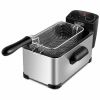 3.2-Quart Electric Stainless Steel Deep Fryer with Built-In Timer for Home Cooking