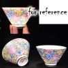1.8 oz Multicolor Flower Handmade Ceramic Kungfu Teacup Chinese Tea Cup Wine Cup Bowl