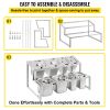 VEVOR Expandable Spice Rack, 13.8"-23.6" Adjustable, 2-Tier Stainless Steel Organizer Shelf with 4 1/9 Pans 4 1/6 Pan 8 Ladles