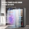 VEVOR 32-Bottle Wine Cooler Dual Zone Freestanding Refrigerator with LED Light