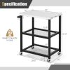 3-Tier Foldable Outdoor Stainless Steel Dining and Food Prep Cart Table with Wheels for Patio, Camping or Backyard Use