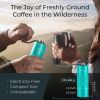 Manual Coffee Grinder Aqua Sky Color Stainless Steel Conical Burr Coffee Grinder Manual with Adjustable Setting Double Bearing Hand Espresso Grinder P