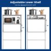 Stainless Steel Kitchen Overshelf with Adjustable Lower Shelf, Space-Saving Countertop Storage Rack