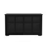 Kitchen Storage Cupboard with Glass Door, Freestanding Storage Cabinet, Black