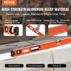 VEVOR Magnetic Torpedo Level, 48/24/16/10 in Mechanical Level Set, Bubble Vials Ruler for 45/90/180 Degree