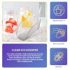 Ice Scooper 64 oz. Clear Plastic Scooper for Food Service Applications Flat Bottom Scooper Freezer Ice Machine Restaurants Kitchen Buffet Party Candy