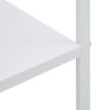 White Microwave Cabinet, 23.6 x 15.6 x 31.3 Inch Engineered Wood Kitchen Storage Cabinet with Shelves