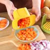 Manual Vegetable Slicer for Carrot, Potato and Cucumber, French Fry and Ham Cutter, Compact Kitchen Prep Tool
