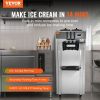 VEVOR 2200W Commercial Soft Ice Cream Machine 3 Flavors 5.3 to 7.4Gallon per Hour PreCooling at Night Auto Clean LCDPanel for Restaurants Snack Bar