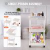 VEVOR 3-Tier Rolling Utility Cart with Drawer, Kitchen Cart with Lockable Wheels, Multifunctional Storage Trolley with Handle for Office, Living Room