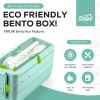 Stylish Bento Box for Adults Upgraded Version Perfect for Work Travel and On the Go Meals 32 oz Green