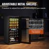 VEVOR 32-Bottle Wine Cooler Dual Zone Freestanding Refrigerator with LED Light