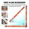 VEVOR Magnetic Torpedo Level, 48/24/16/10 in Mechanical Level Set, Bubble Vials Ruler for 45/90/180 Degree