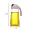 Automatic Glass Oil Dispenser Bottle, One-Touch Open/Close Oil and Vinegar Cruet for Kitchen Cooking