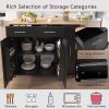Kitchen Island with Drop Leaf, Kitchen Storage Cart with 3 Tier Pull Out Cabinet Organizer, Internal Storage Rack