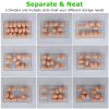 2Pcs Refrigerator Egg Drawer 36 Egg Capacity Snap On Hanging Storage Tray Space Saving Pull Out Egg Container Organizer