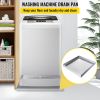 VEVOR 32 x 30 x 2.5 Inch Washing Machine Pan 18 GA Thickness Galvanized Steel Heavy Duty Compact Washer Drip Tray with Drain Hole & Hose Adapter