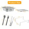 36Pcs Disposable Chafing Dish Buffet Set Food Warmers For Party Buffet Server Catering Supplies With Covers Utensils Half Size Food Pans For Parties E