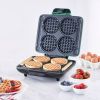 Multi Mini Waffle Maker: Four Mini Waffles; Perfect for Families and Individuals; 4 Inch Dual Non-stick Surfaces with Quick Release & Easy Clean