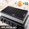 VEVOR 110V Mini Dutch Pancake Baker 50PCS 1700W Commercial Electric Nonstick Waffle Maker Machine 1.8 Inches for Home and Restaurants
