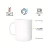 Be Mine" Ceramic Coffee Mug 11oz - White with Black and Red Heart Design, Reusable, Machine Washable - Ideal