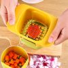 Manual Vegetable Slicer for Carrot, Potato and Cucumber, French Fry and Ham Cutter, Compact Kitchen Prep Tool