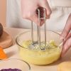 Stainless Steel Potato Masher with Red Handle, Manual Fruit and Vegetable Masher for Kitchen Use