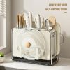 1 Universal Metal Kitchen Knife Holder with Chopping Board Storage, Knife - free. 6 - Slot Large - volume Design