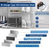 Stainless Steel Kitchen Overshelf with Adjustable Lower Shelf, Space-Saving Countertop Storage Rack