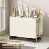 1 Universal Metal Kitchen Knife Holder with Chopping Board Storage, Knife - free. 6 - Slot Large - volume Design