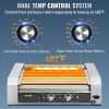 VEVOR Hot Dog Roller, 18 Hot Dog Capacity 7 Rollers, 1050W Stainless Steel Cook Warmer Machine with Dual Temp Control