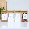 18-Piece Square Glass Spice Jar Set, 240ml Seasoning Bottles with Bamboo Lids — Refillable Containers for Herbs, Salt, Pepper & More