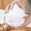 Garlic-Shaped Food Saver Container – 350ml (12.3oz) White Plastic Garlic Storage Box for Fruits & Vegetables, Kitchen Fridge Organizer