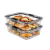 Leak-Proof Glass Food Storage Containers Set (8-Cup), Clear Storage with Secure Lids for Freshness and Organization