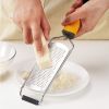 Multifunction Stainless Steel Lemon Zester and Cheese Grater, Manual Garlic and Ginger Shredder for Kitchen Use