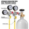 VEVOR Triple Gauge Regulator, CO2 Regulator Gauge with 0-60PSI, Heavy Duty CO2 Gauge Gas System, Draft Beer Regulator with Check Valve