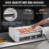 VEVOR Hot Dog Roller, 18 Hot Dog Capacity 7 Rollers, 1050W Stainless Steel Cook Warmer Machine with Dual Temp Control