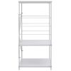 White Microwave Cabinet, 23.6 x 15.6 x 31.3 Inch Engineered Wood Kitchen Storage Cabinet with Shelves