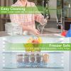 Ice Chilled Condiment Caddy Serving Tray Container Bar Garnish Holder Salad Platter Server Food Storage with 5 Removable Containers 5 Lids 2 Tongs 5 S