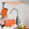 VEVOR Silicone Smoker Oven Gloves, Non-Slip Heat Resident BBQ Grill Gloves with Fingers, Waterproof & Hangable Design, Easy to Clean & Store