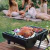 Multifuntional Double Sided Barbecue Grill, Portable Charcoal Grill for Outdoor, Black, 37.5 * 25.5 * 38cm