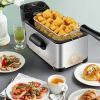3.2-Quart Electric Stainless Steel Deep Fryer with Built-In Timer for Home Cooking