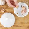 Garlic-Shaped Food Saver Container – 350ml (12.3oz) White Plastic Garlic Storage Box for Fruits & Vegetables, Kitchen Fridge Organizer