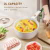 Bear 2L Portable Electric Hot Pot, 1000W Multi-Cooker with Nonstick Pan — For Noodles, Steak, Eggs, Ramen & Quick Meals