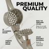 High-Quality Garlic Press with Soft Ergonomic Handle, Heavy-Duty Garlic Crusher Extracting More Clove, Suitable for Nuts and Seeds