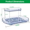 2 Tier Turntable Organizer Rectangular Refrigerator Spinner Storage Rack with 360° Rotatable Slide Rail for Kitchen Cabinet Countertop