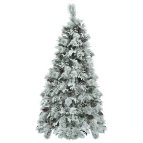 6 ft Pre-Lit Snow-Covered Spruce Artificial Christmas Tree with Pre-Installed Lights