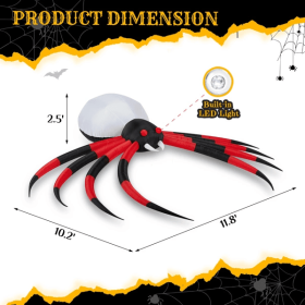 11.8 Ft Halloween Inflatable Crawling Spider with Rotating LED Lights for Outdoor Yard and Party Decorations