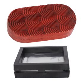 Red Sandalwood Engraved Fidget Slider Stress Relief Fingertip Toy with Water Ripple Texture